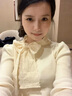 LDBE拼接蕾絲蝴蝶結(jié)長(zhǎng)袖針織衫女秋冬內(nèi)搭打底修身設(shè)計(jì)感韓系毛衣上衣 杏色 S 曬單實(shí)拍圖