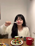 風(fēng)采兔 毛衣女2024秋冬新款奶fufuV領(lǐng)貓咪馬海毛加厚慵懶水貂絨潮針織衫 白色 均碼 曬單實(shí)拍圖