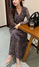 玖姿·安娜蔻優(yōu)雅淑女風(fēng)浪漫碎花V領(lǐng)紗羅收腰連衣裙女2025春季新款 花深紫 S 曬單實拍圖