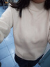 FSHE法式短款毛衣女秋冬小個(gè)子加厚內(nèi)搭溫柔風(fēng)軟糯半高領(lǐng)套頭針織衫 杏色 L 建議100-110斤 曬單實(shí)拍圖