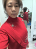 恒源祥羊毛衫中國紅針織衫毛衣半高領(lǐng)寬松洋氣女2023秋冬新款歐洲站打底 鮮紅色泡珠 XL 121斤-130斤 曬單實拍圖