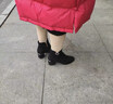 蜘蛛王女鞋短靴女秋冬季單靴加絨新款粗跟圓頭絨面時(shí)尚百搭休閑舒適女靴 黑色 加絨 37 曬單實(shí)拍圖