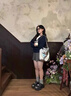 夏雨瑤藍色假兩件針織衫上衣女2025新款早秋季設計感慵懶學(xué)院風(fēng)長(cháng)袖毛衣 藏青色 M 建議95斤-110斤 曬單實(shí)拍圖