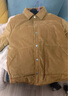 馬登工裝 美式休閑燈芯絨夾克棉服條絨翻領(lǐng)棉衣加厚保暖外套男秋季 卡其綠 L 曬單實(shí)拍圖