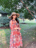米詩(shī)德夏天海邊度假波西米亞沙灘裙夏季三亞旅游拍照衣服印花長(zhǎng)裙子 花色 M 曬單實(shí)拍圖