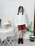 小豬彼特女童半身裙春秋兒童毛呢短裙洋氣紅色百褶裙春季大童2025新款裙子 4539紅色【毛呢短裙】 150 cm 曬單實(shí)拍圖