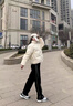 AEMAPE闊腿運(yùn)動(dòng)褲女春秋季2025小個(gè)子高腰休閑褲女窄版直筒拖地褲子女 黑色 M 【建議96-110斤】 曬單實(shí)拍圖