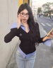 假兩件polo領(lǐng)長袖t恤女2025新款春秋季設(shè)計(jì)感修身內(nèi)搭打底衫上衣 黑色 M 曬單實(shí)拍圖