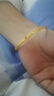 中國黃金（CHINA GOLD）足金3D硬金玫瑰花愛心拉絲黃金手鐲素圈送女友老婆女神節(jié)禮物 金重約6.2g 56#【藍色玫瑰禮盒】 曬單實拍圖