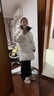 鴨鴨2025冬季最新款中長(zhǎng)款羽絨服女寬松休閑保暖加厚防寒鴨絨連帽外套 白色 L 曬單實(shí)拍圖