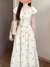 CTOX法式碎花泡泡袖連衣裙子女夏季2025年新款小眾氛圍感氣質(zhì)絕美長(zhǎng)裙 【米白色】 L 100-120斤 曬單實(shí)拍圖