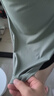 范斯蒂克（vansydical）運動上衣女春夏款寬松休閑短袖T恤跑步訓(xùn)練健身衣網(wǎng)紗拼接瑜伽服 灰藍色 FBF201350 L 曬單實拍圖