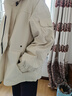 鴨鴨（YAYA）王一博同款90鵝絨羽絨服女冰殼系列三合一城市輕戶外冬季保暖外套 米白色 175/92A(L) 曬單實(shí)拍圖