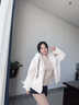 派吉鯊早春設(shè)計(jì)感小眾外套女2025新款春秋韓版寬松大碼初春薄款開衫衛(wèi)衣 杏色 M (適合80-110斤) 曬單實(shí)拍圖