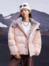 Champion冠軍連帽羽絨服女新款潮牌短款保暖加厚外套戶(hù)外 淺粉色 M  曬單實(shí)拍圖