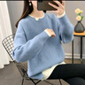 紅蜻蜓 針織衫女春季新款毛衣女打底韓版上衣時(shí)尚百搭女裝線衣衫 藍(lán)色常規(guī) 均碼 曬單實(shí)拍圖