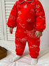 全棉時代嬰兒拜年服冬裝連體衣寶寶過年喜慶衣服新年周歲禮服 亭紅 66 曬單實拍圖