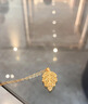 中國黃金（CHINA GOLD）黃金項鏈女士足金金葉子吊墜純金七夕情人節(jié)禮物送女友老婆 金葉子吊墜約1.2g*配銀鏈 曬單實拍圖