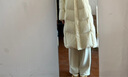 三彩冬款奶油芝士鵝絨服長(cháng)款連帽羽絨服保暖被子服女 嫩黃色 S 155/80A 曬單實(shí)拍圖