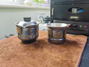 L&N銀杯銀水杯999足銀荷花防燙茶杯手工酒杯純銀杯子高雅品茗杯茶具 做舊荷花款+證書+禮盒 曬單實拍圖