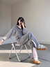 梵希蔓（vimly）杏色優(yōu)雅淑女連帽衛衣套裝女兩件套2025年春秋新款休閑套裝 M5399 杏色 M 曬單實(shí)拍圖