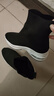 富貴鳥(niǎo)（FUGUINIAO）高幫襪子鞋女2024春秋新彈力布休閑鞋女加絨厚底保暖鞋女鞋子 黑色加絨FN0234/1168-1 39 曬單實(shí)拍圖