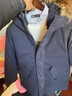 哈吉斯（HAZZYS）男裝PHIZ中長(cháng)款連帽羽絨服ASFZU0BDI09 藏青色NV 170/92A46 曬單實(shí)拍圖