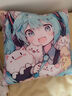 致可初音未來抱枕Miku二次元動漫枕頭卡通游戲周邊靠枕fufu生日禮物 1-雙面同圖 35x35厘米 曬單實拍圖