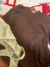 真維斯（JEANSWEST）德絨打底衫女裝秋冬季長袖t恤上衣服加絨保暖加厚內搭半高領秋衣 咖啡 小一捧花束_K_左領角 L 曬單實拍圖
