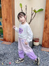 moonkids女童運動(dòng)褲漸變褲子兒童休閑褲2025春秋新款秋裝女寶衛褲秋款洋氣 16207粉紫漸變【加絨款】 150 cm 曬單實(shí)拍圖