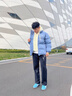 VUUG男士棉衣冬季外套假兩件冬天防寒服男裝加厚棉襖2024新款羽絨棉服 藍(lán)色 XL （建議110-130斤） 曬單實(shí)拍圖