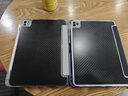 EISSCCE碳纖維防彎iPad Pro11/13英寸抗防摔彎保護殼Air7/6/5保護套iPad10/11代連體3+Y面蓋12.9帶筆槽 灰色【橫豎支撐+主打防彎】送鏡頭護甲 適用iPadPro18 曬單實(shí)拍圖