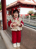 鸞雀翔一周歲衣服女寶寶加絨套裝冬季3歲女童裝2025年新款兒童服裝女孩 紅色拜年服 兒童春節衣服 100 建議身高90-100 體重24-30斤 曬單實(shí)拍圖