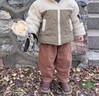 G.DUCKKIDS小黃鴨男童冬裝加絨夾棉外套新款洋氣男寶寶棉服冬季兒童加厚毛毛 米白色 100 cm(建議身高95左右) 曬單實(shí)拍圖