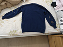 AEMAPE2025秋冬新款打底衫刺繡亮片仿羊毛衣圓領(lǐng)慵懶寬松長(zhǎng)袖針織衫女 藏青色 均碼 (80-135斤拍) 曬單實(shí)拍圖