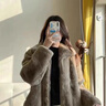 卡悠萊卡悠萊小個(gè)子獺兔毛皮草外套女新款皮毛一體毛毛冬季毛絨皮草 灰色 S寬松版胸圍106建議體重90120 均碼 曬單實(shí)拍圖