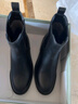 千百度（C.BANNER）春夏款時(shí)裝靴粗跟小短靴女鞋煙筒靴A23537002 黑色 37  曬單實(shí)拍圖