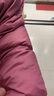 德瑪納冬簡約連帽高保暖90鴨絨羽絨服女短款淑女外套 胭脂紅 L  曬單實拍圖