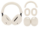 比博歐適用于SONY索尼WH-1000XM5頭戴式耳機(jī)保護(hù)套耳套保護(hù)殼硅膠耳罩XM5耳機(jī)頭梁套橫梁保護(hù)套耳機(jī)配件 米白【三件套，硅膠保護(hù)套】 曬單實(shí)拍圖