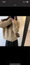 FSHE日系復古開(kāi)衫上衣慵懶風(fēng)毛衣女春秋新款奶系穿搭短款針織衫女秋冬 卡其 XL 120-130斤 曬單實(shí)拍圖