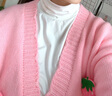 索宛亦（SUOWANYI）甜美可愛(ài)中長(zhǎng)款毛衣外套女寬松慵懶風(fēng)秋冬新款日系加厚針織衫開(kāi)衫 粉紅色 XL 【110-130斤】 曬單實(shí)拍圖