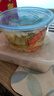 屋明幾凈加厚食品級一次性碗餐盒快餐打包盒飯盒圓形外賣(mài)盒可微波帶蓋防漏 450ml透明藍蓋10套 曬單實(shí)拍圖