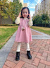 G.DUCKKIDS小黃鴨童裝女童連衣裙春秋款洋氣兒童套裝3-6歲女寶寶公主裙休閑 粉紅色l三件套 90 建議1~2歲【 80-90】cm 曬單實(shí)拍圖