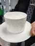 瑪戈隆特純白浮雕咖啡杯碟骨瓷咖啡杯茶杯杯子家用送禮 楓丹白露咖啡杯 1杯1碟 220ml 曬單實(shí)拍圖