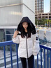 喜詩(shī)萊（CESLAY）羽絨服女短款冬季新款派克服時(shí)尚加厚保暖鴨絨寬松小個(gè)子連帽外套 白色 S 【建議90-120斤】 曬單實(shí)拍圖