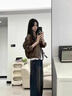 伊離姿套裝女2025早秋季韓系減齡短款?yuàn)A克皮衣外套高腰牛仔闊腿褲兩件套 主圖色 M 【建議95-110斤】 曬單實(shí)拍圖