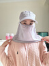 戀上家遮陽(yáng)帽子女夏天折疊帽面罩太陽(yáng)帽戶(hù)外騎車(chē)遮臉?lè )罆衩弊o脖潮伸縮 伸縮款-灰色 均碼 曬單實(shí)拍圖