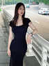 莜仙格復(fù)古連衣裙女2025春夏季新款氣質(zhì)修身純辣妹內(nèi)搭包臀裙開叉長裙女 黑色 L 建議95-105斤 曬單實(shí)拍圖