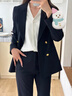 特洛曼氣質(zhì)時(shí)尚職業(yè)西裝套裝女春秋面試正裝高級感通勤女裝休閑西服外套 曬單實(shí)拍圖