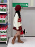 NICKYBABY女童半身裙秋冬款2025新款洋氣女孩加厚紅色短裙冬裝兒童毛呢裙子 4539紅色 140 曬單實(shí)拍圖